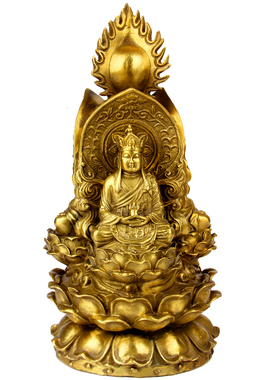 铜三面佛摆件纯铜释迦牟尼观音地藏佛三面佛家用佛堂摆放中式装饰