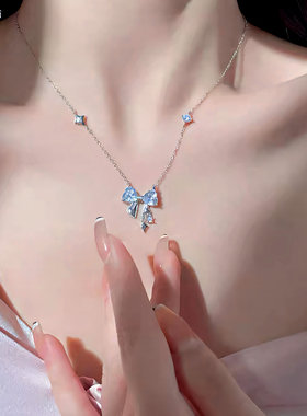 雅仙女女925纯银百搭蝴蝶项链