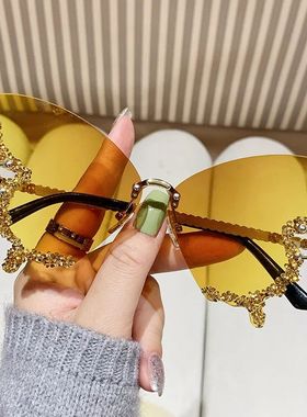Luxury Diamond Butterfly Sunglasses Women Brand Y2K Vintage