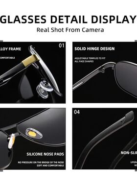 2023 New Square Photochromic Polarized Sunglasses Men Change