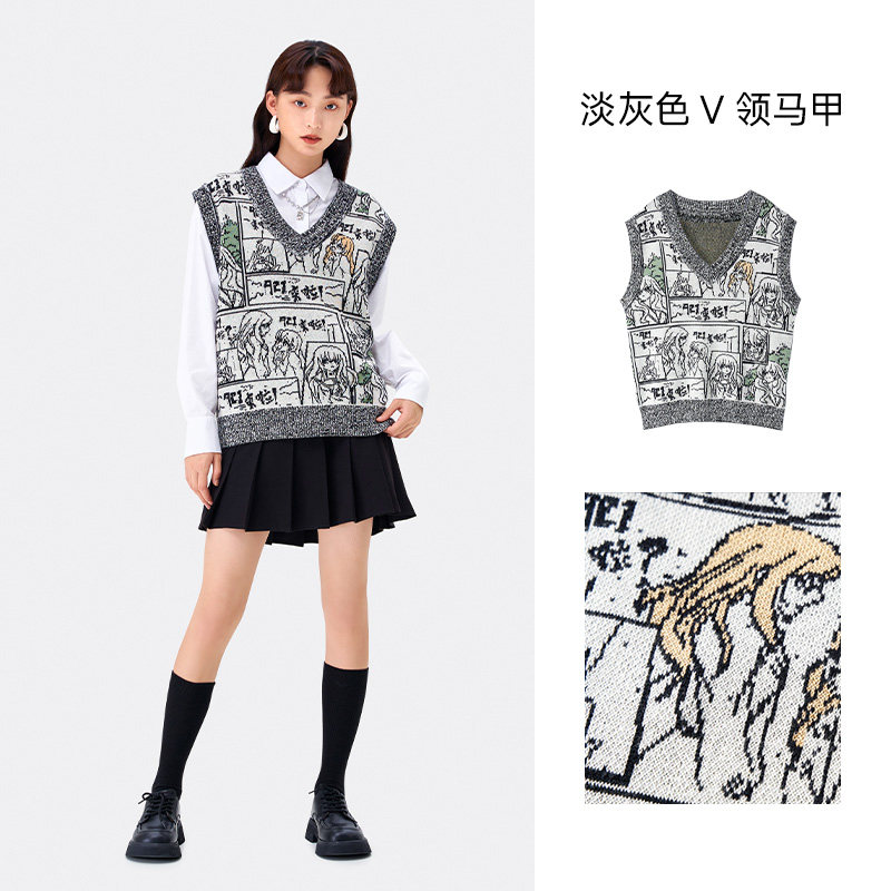 A21女装宽松V领背心无袖线衫美式复古针织马甲毛衣,淘宝优惠券,粉丝福利购,淘宝优惠卷