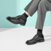 Aokang men's shoes 2026 summer new business formal brogue men's genuine leather hollow breathable lace-up leather shoes