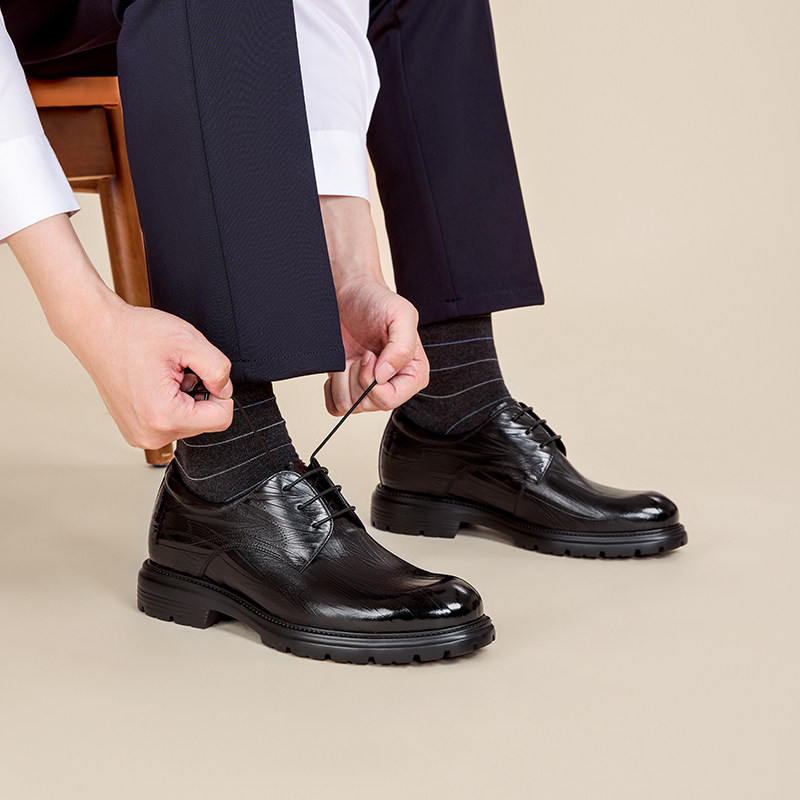 奥康 男鞋2025春季德比鞋商务正装皮鞋结婚新郎内增高系带皮鞋,淘宝优惠券,粉丝福利购,淘宝优惠卷