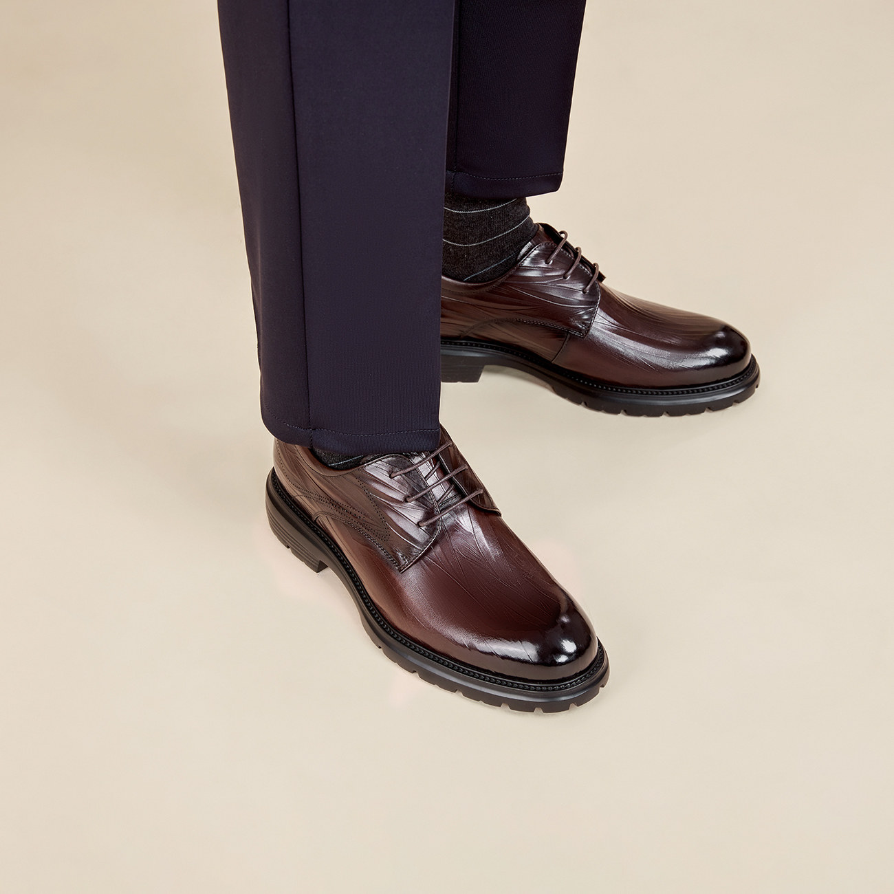 奥康 男鞋2025春季德比鞋商务正装皮鞋结婚新郎内增高系带皮鞋,淘宝优惠券,粉丝福利购,淘宝优惠卷