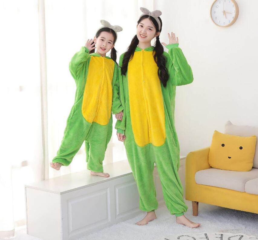 新品上市 果绿色恐龙连体睡衣卡通动物亲子服装法兰绒春秋演出服,淘宝优惠券,粉丝福利购,淘宝优惠卷