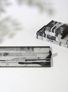 现代简约实木布艺圆形收纳盒托盘纸巾盒样板间客厅桌面装饰盒摆件