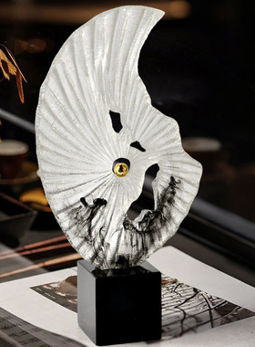 意式轻奢现代中式创意透明树脂雕塑摆件客厅玄关电视柜酒柜装饰品