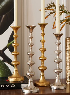 铝蜡烛台客厅复古罗马烛台装饰品