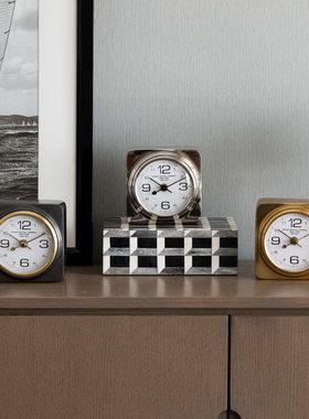 印度进口复古欧式金色铝制座钟