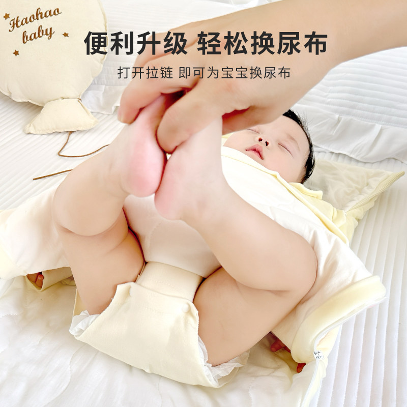 婴儿睡袋秋冬季夹棉保暖宝宝加厚防踢被子新生儿连体带帽抱被睡袍,淘宝优惠券,粉丝福利购,淘宝优惠卷