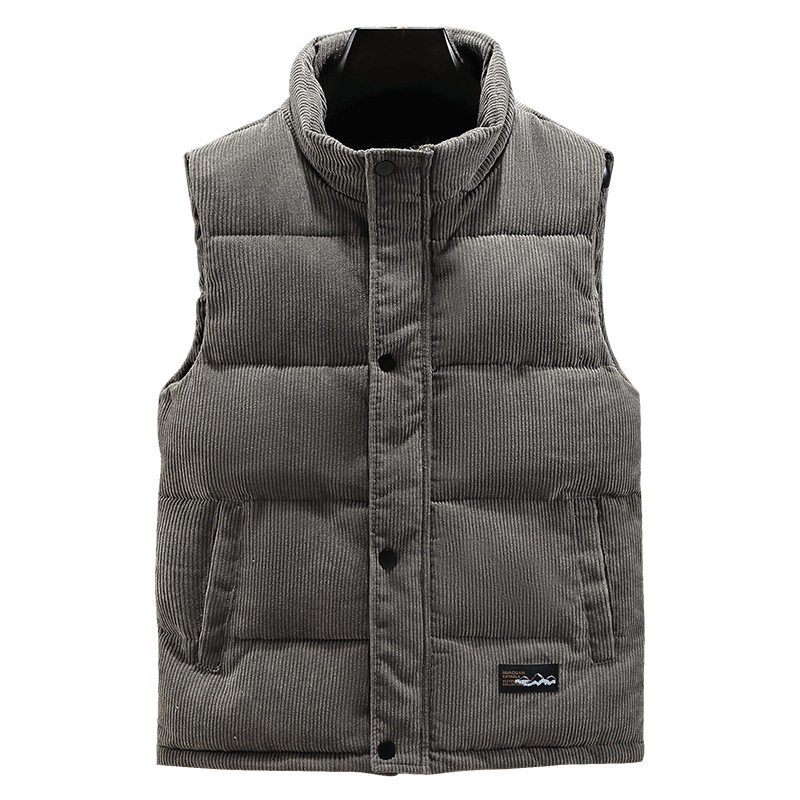 Corduroy Men's Vest Autumn and Winter Thickened Warm Jacket