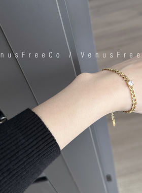 18k镀金简约经典链条手链