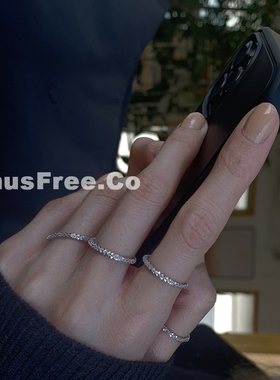 意大利进口 波光粼粼爆闪925纯银软链条戒指叠戴日常极简约银饰