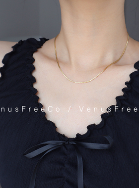 18k镀金裸链锁骨链项链