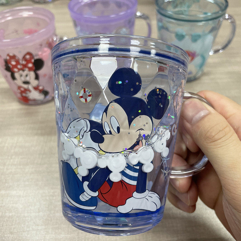 正版迪士尼艾莎漱口杯双层流动水杯冰雪奇缘米奇刷牙杯,淘宝优惠券,粉丝福利购,淘宝优惠卷