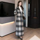 Extra-long double-sided fleece coat for women over knees