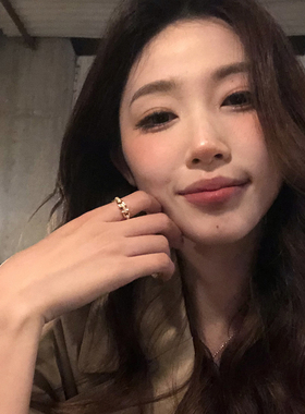 精致百搭猪鼻子链条戒指轻奢满钻