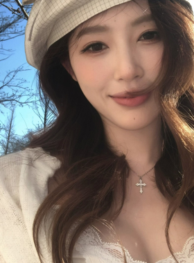 精致百搭微镶满钻十字架项链颈链