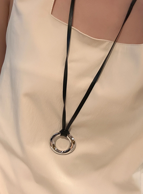 吊坠项链气质冷淡风几何圆环