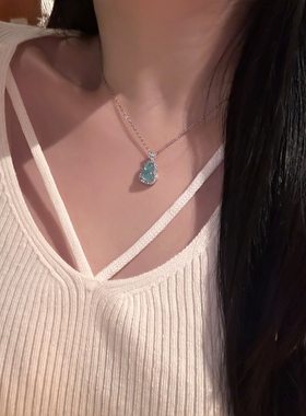 新中式冰透小葫芦吊坠项链锁骨链