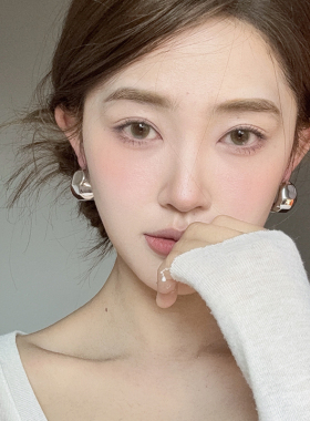 冷淡风金属光面不规则耳环简约女
