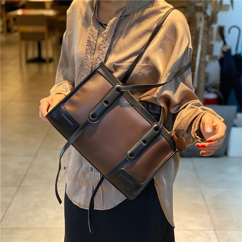 2020韩版撞色新款大容量单肩包 麦淇朵箱包女士包袋