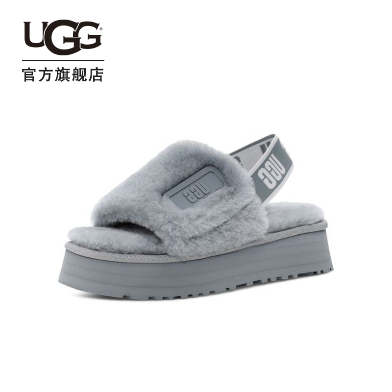 UGG2021春夏季女士凉拖鞋厚底时尚凉鞋休闲松糕鞋明星同款1112258