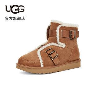 UGG2023冬季溢毛时尚搭扣雪地靴