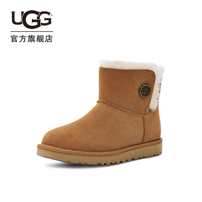 UGG2023秋季女士经典靴按扣款迷你短筒休闲平底舒适雪地靴1127352