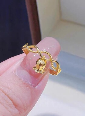 越南沙金铃兰花戒指花丝工艺小众