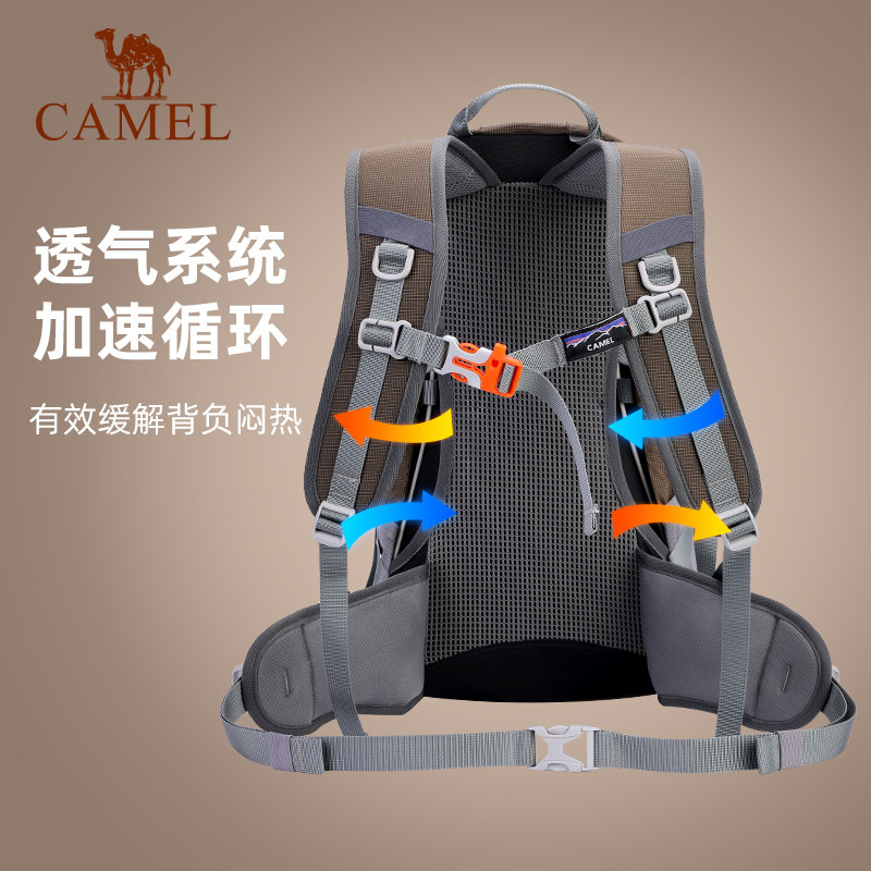 骆驼轻便女户外徒步露营通勤登山包 骆驼箱包双肩背包