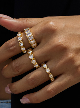 欧美爱心钛钢戒指女不掉色首饰轻奢感指环不锈钢饰品跨境