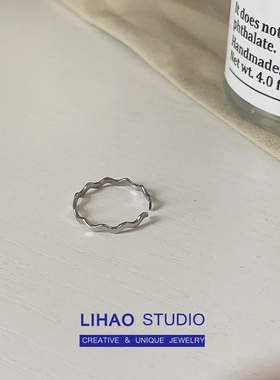 波浪纹戒指INS嘻哈甜酷复古风