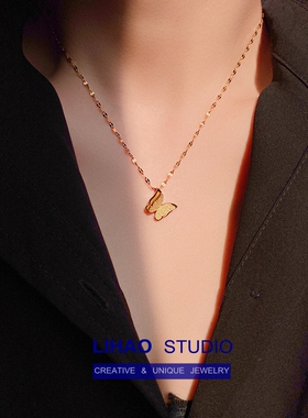 简约气质18K金色钛钢不掉色项链