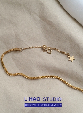 高级感波光粼粼金色手链女不掉色