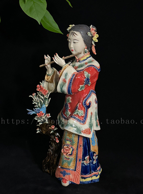 石湾公仔客厅电视柜仕女摆件