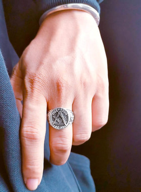 vantichi925共济会戒指个性潮