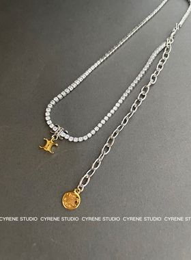 凯旋门满钻项链女choke锁骨链