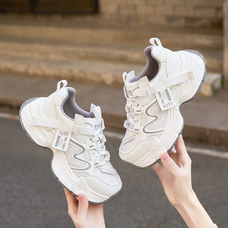 2026春新款小码女鞋32 33厚底老爹鞋时尚百搭休闲运动鞋网面透气,淘宝优惠券,粉丝福利购,淘宝优惠卷