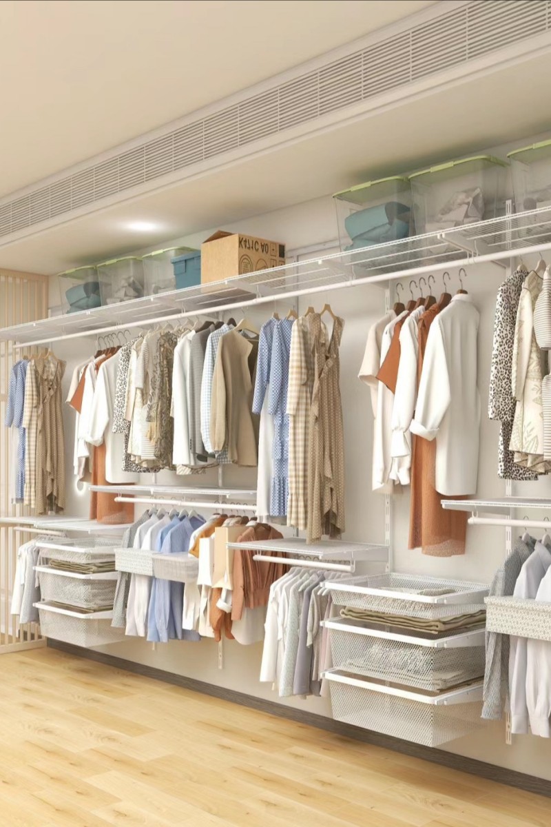 白色金属衣架配件开放式衣帽间五金件砌墙金属衣柜框架储物间收纳,淘宝优惠券,粉丝福利购,淘宝优惠卷