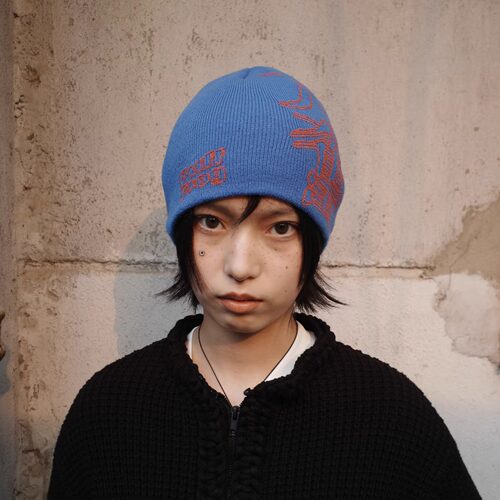 PuffFrog Euphoria Graphic Beanie泡芙蛙亢奋满印图案针织帽冷帽 - 图2