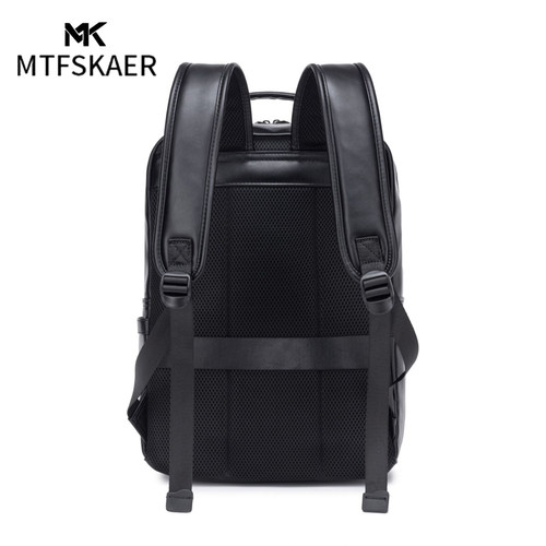 香港MTFSKAER男士真皮背包时尚双肩包商务旅行包大容量学生电脑包 - 图2