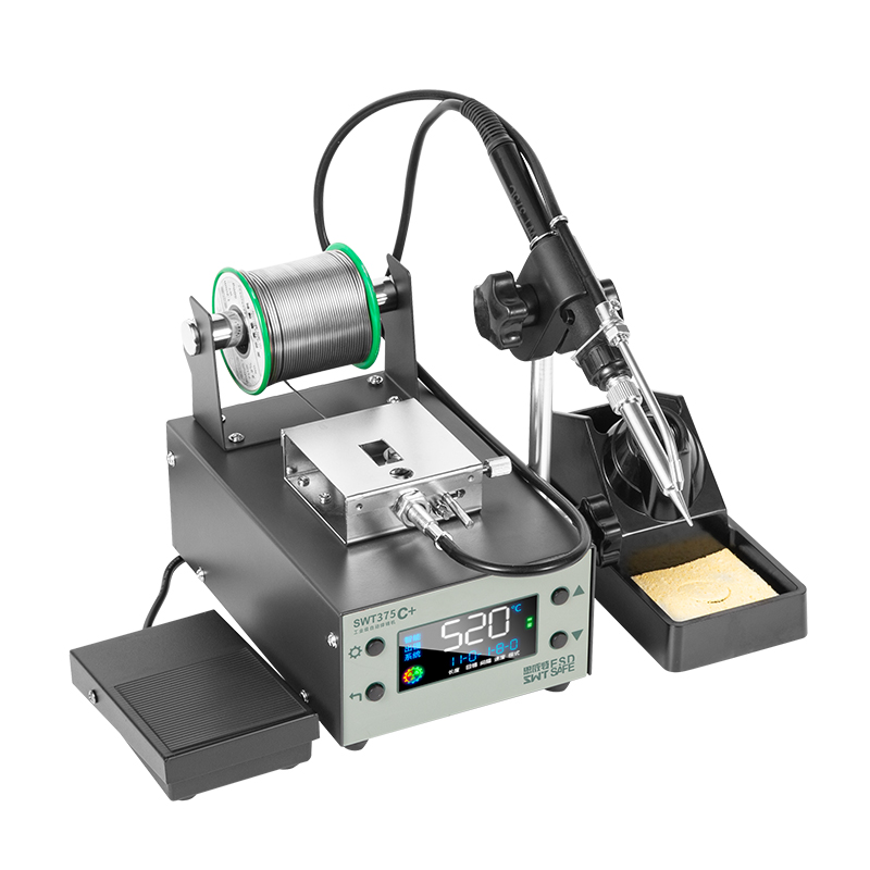 自动焊锡机SWT375B脚踏送锡机 工业级大功率可调温电烙铁恒温焊台 - 图3