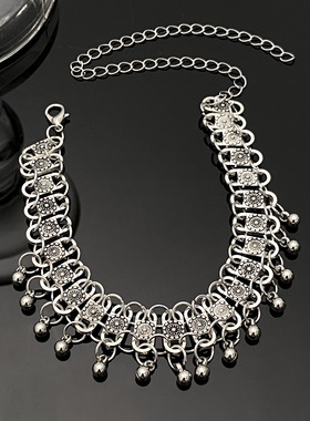 花语铃音复古民族风情雕花锁骨链