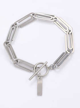 欧美ins极简风回形针手链