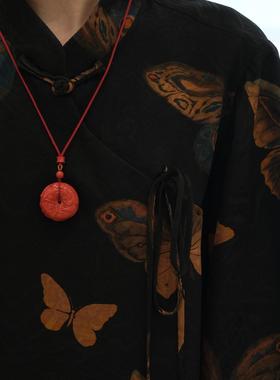 高含量朱砂妈妈礼物连年有鱼项链