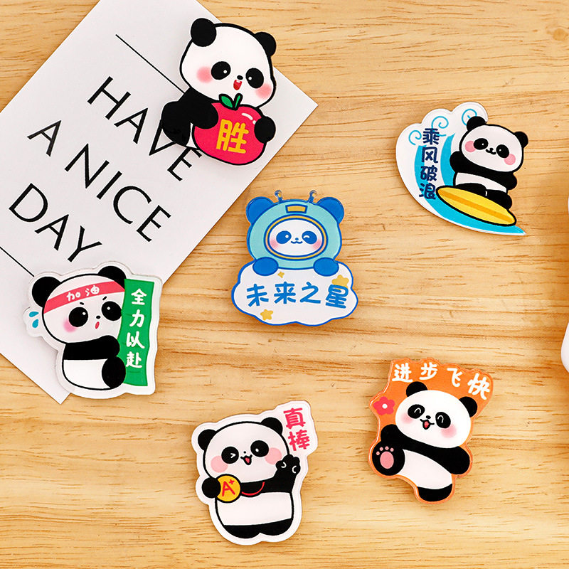 小学生奖励儿童节日礼品活动奖品创意实用熊猫胸针幼儿园开学礼物