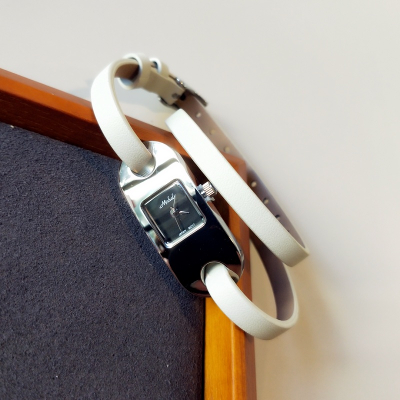 米莉莎正品小众轻奢设计感细小表带质感表双圈缠绕式石英女士手表 - 图2