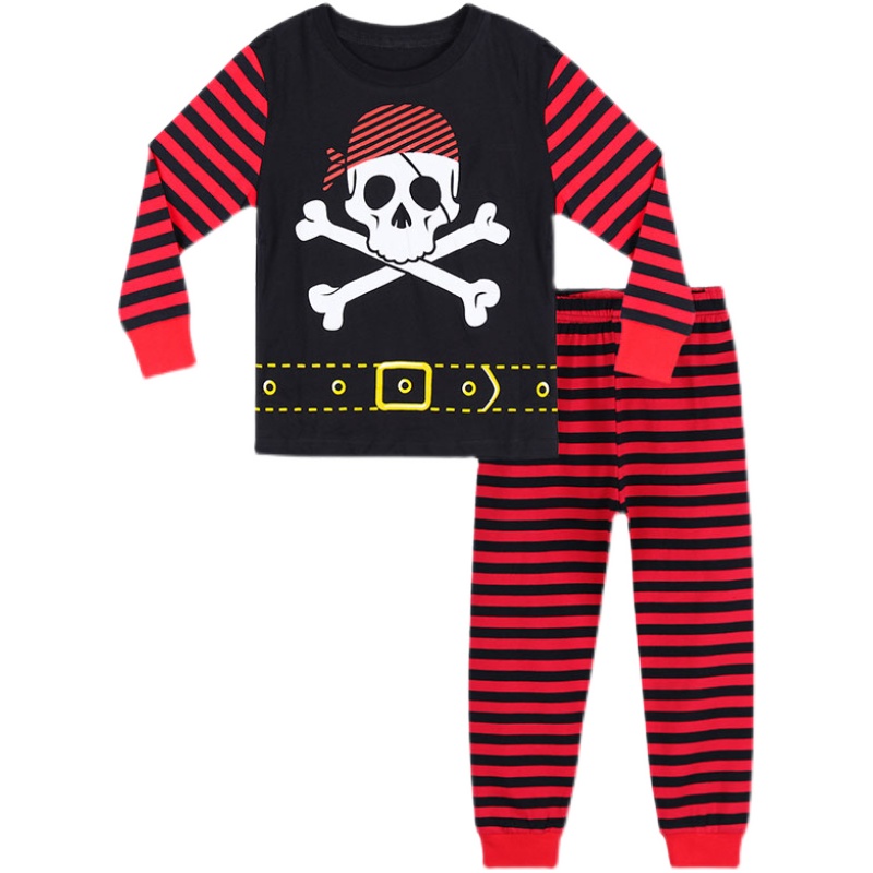 儿童睡衣秋季纯棉男孩薄款家居服套装男童磨绒秋衣5-7周岁cos海盗 - 图3