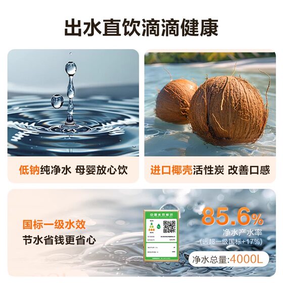 Supor desktop drinking machine Xinglan dual-core refrigeration instant hot household fine filtration low sodium first-level water efficiency reverse osmosis